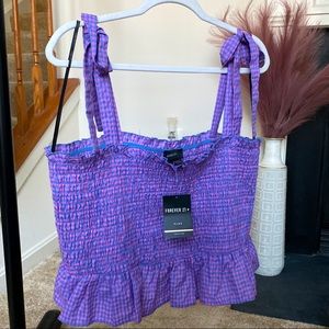 FOREVER 21 Ruffle Stretch Crop Top